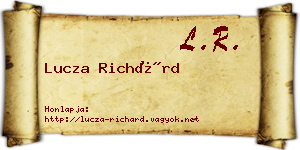 Lucza Richárd névjegykártya